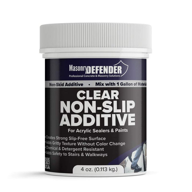 MasonryDefender Paint Additive Fine Grit 300595 - Non Slip, Clear, Floor Grip for Acrylic Sealers - 4 oz. - Image 1